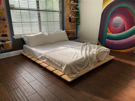 cheap bed frames that are flat on the ground
